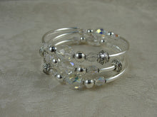 Load image into Gallery viewer, Silver and Crystal Wrap Bracelet