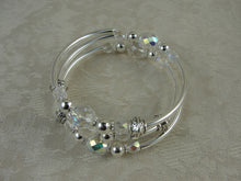 Load image into Gallery viewer, Silver and Crystal Wrap Bracelet