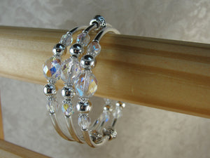 Silver and Crystal Wrap Bracelet